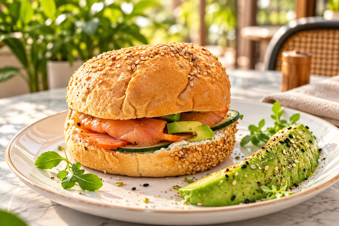 Bagel de salmón de Bajo la Palma